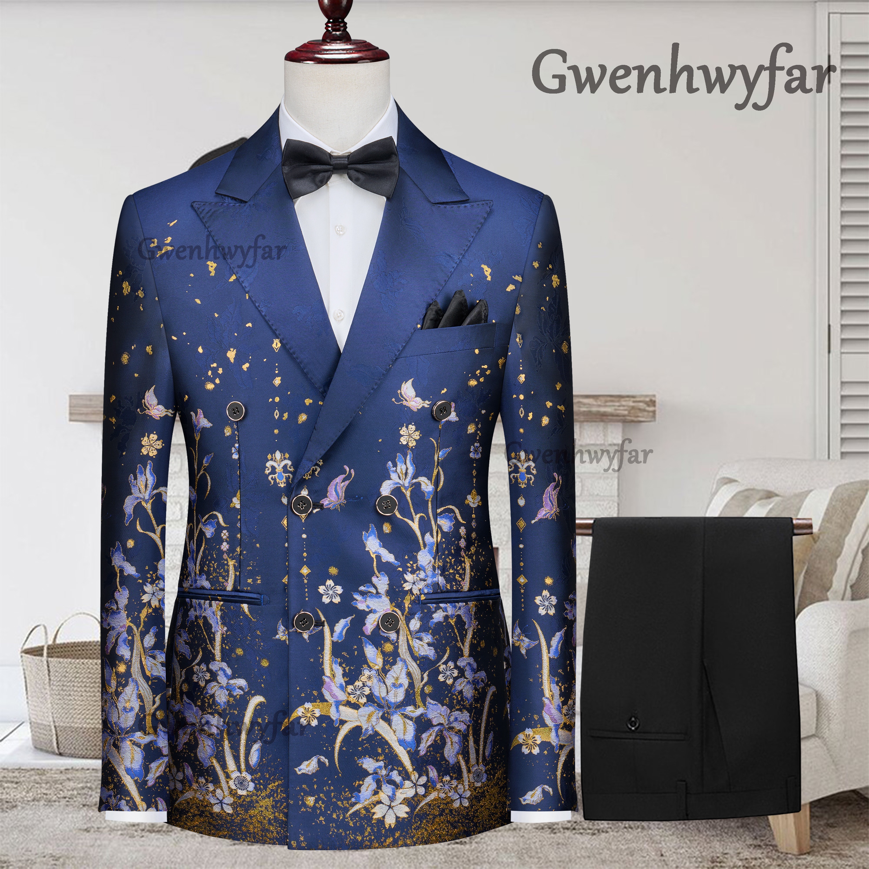 Men Formal Wear Pants - Gwenhwyfar 2026 erkek Özelleştirilmiş Lüks Smokin
