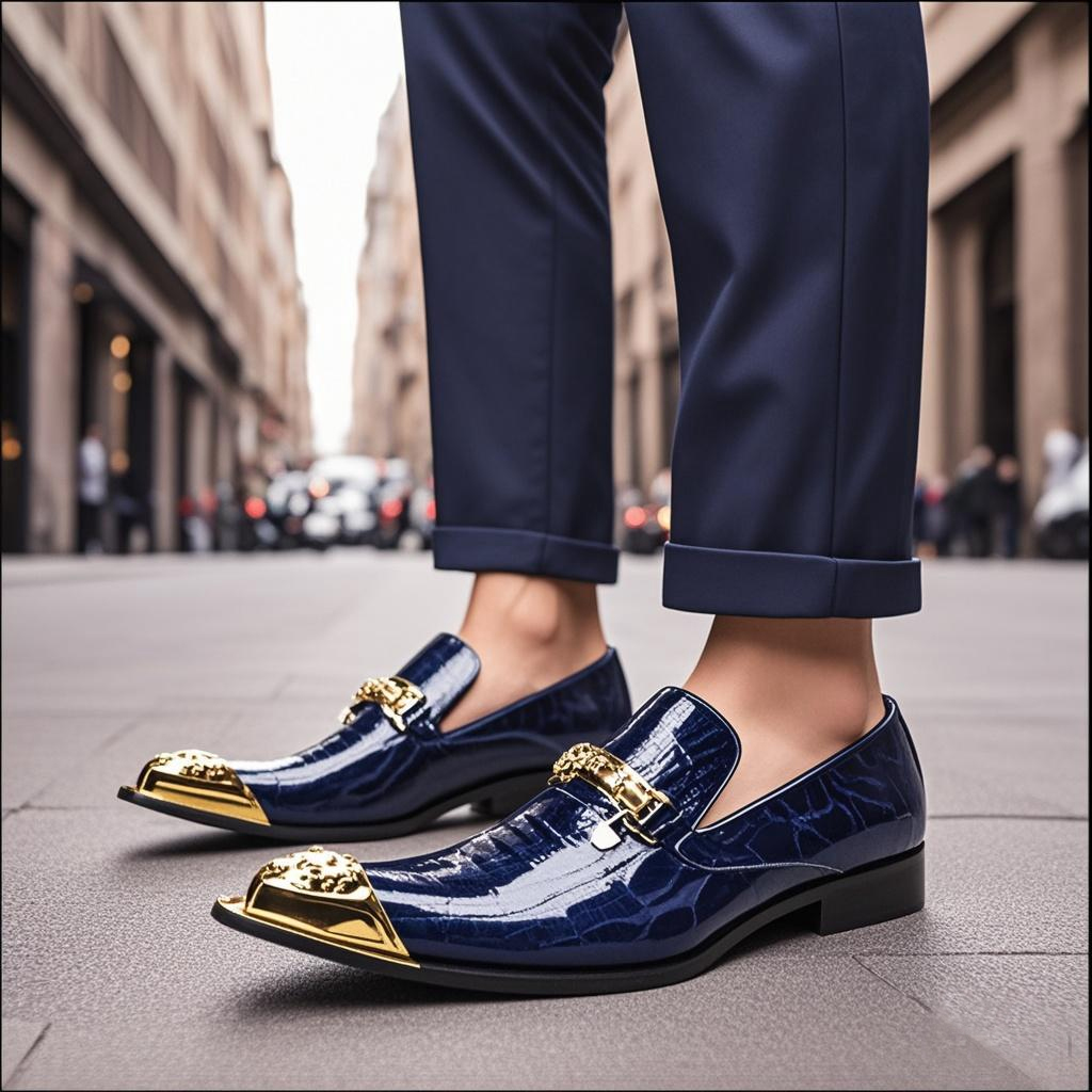 Men Formal Wear Online - İlkbahar ve sonbahar timsah hatları Metal