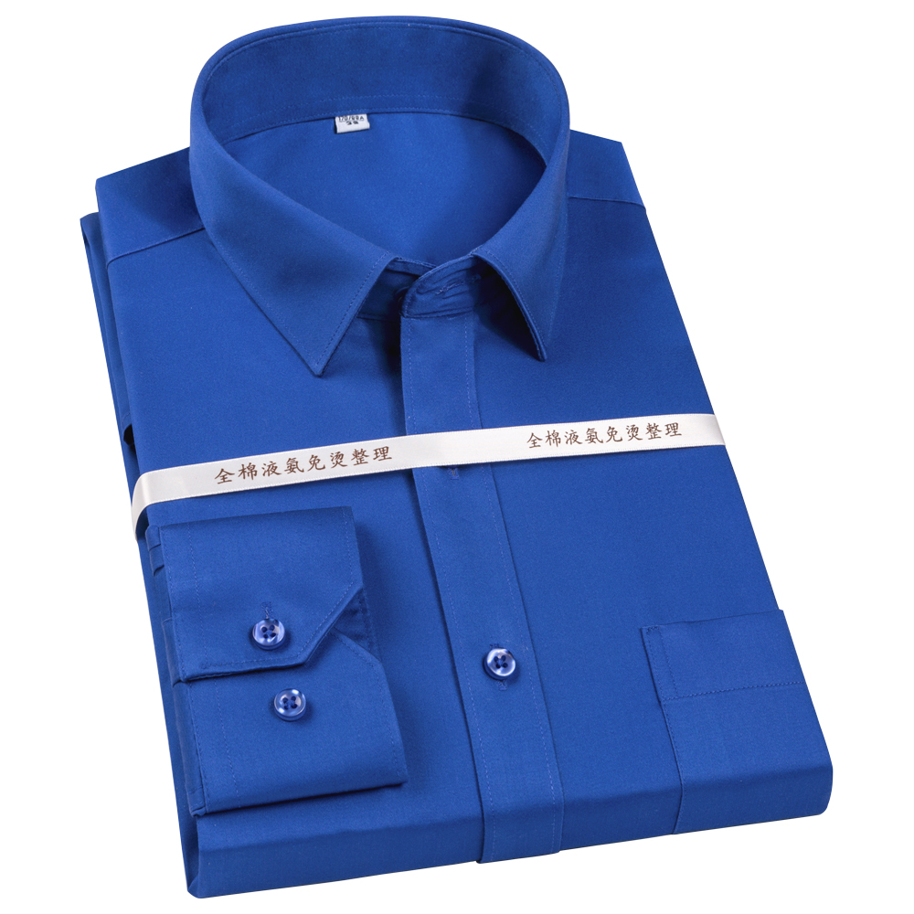 Men Formal Office Wear Shirts - Erkek Demir Olmayan Merserize Pamuklu Uzun