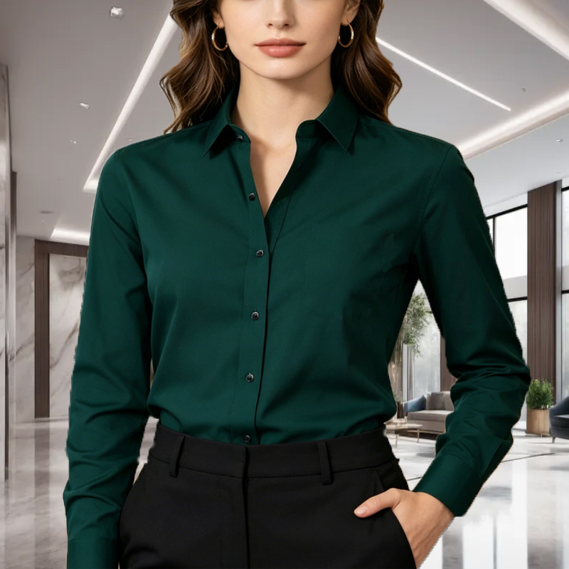 Men Formal Office Wear Shirts - 1 Adet Unisex Düz Renk Uzun