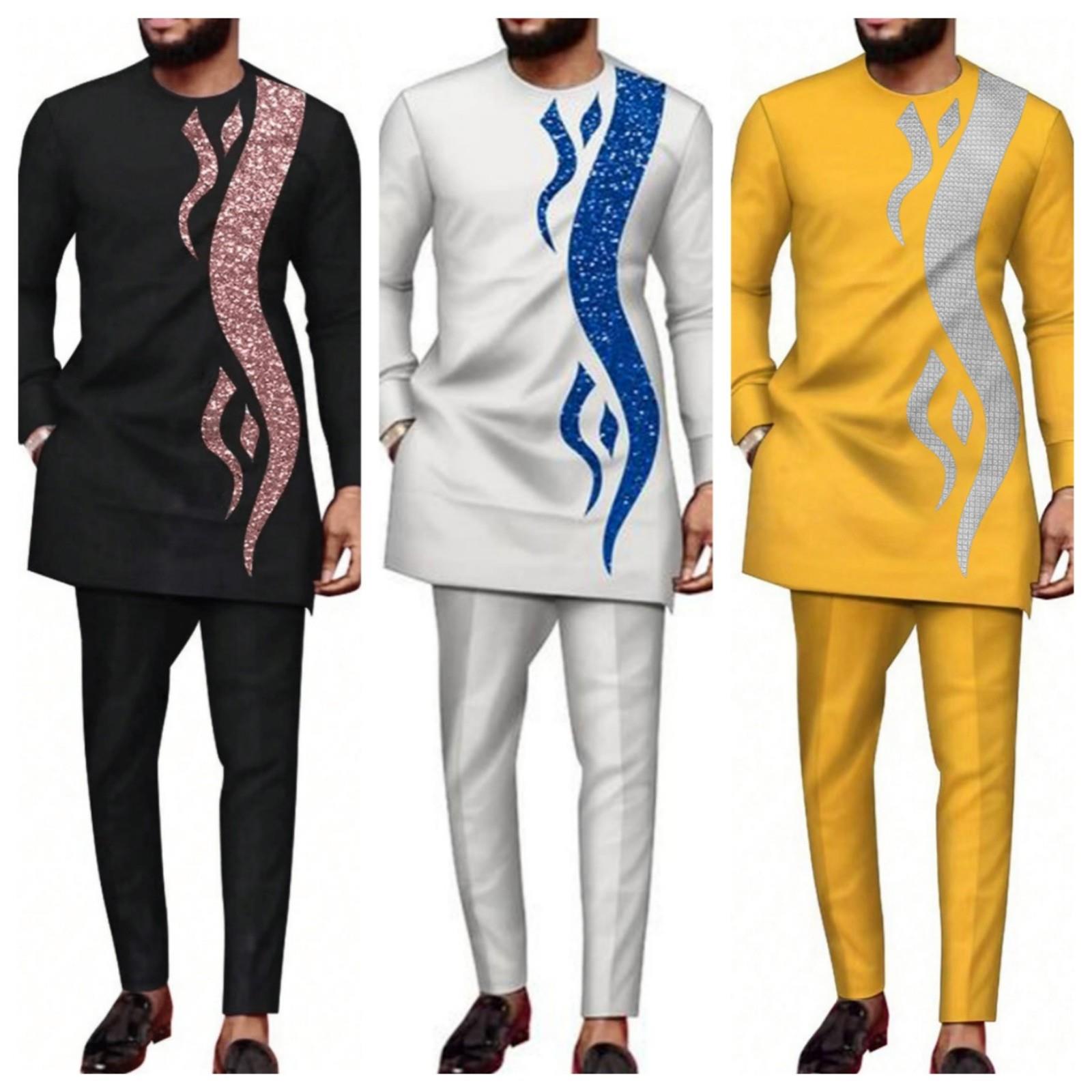 Men'S Formal Ethnic Wear - Erkek Uzun Kollu İşlemeli Gömlek ve