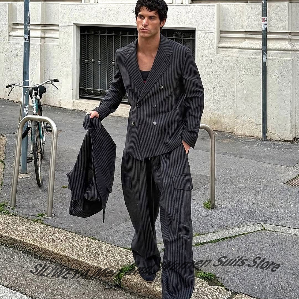 Men Formal Wear Pants - Zarif Erkek Takım Elbise İnce Çizgili