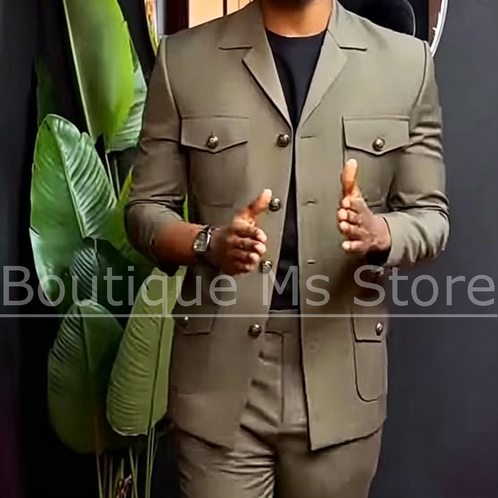 Men Formal Wear Pants - Erkekler İçin Safari Takım Elbise İki