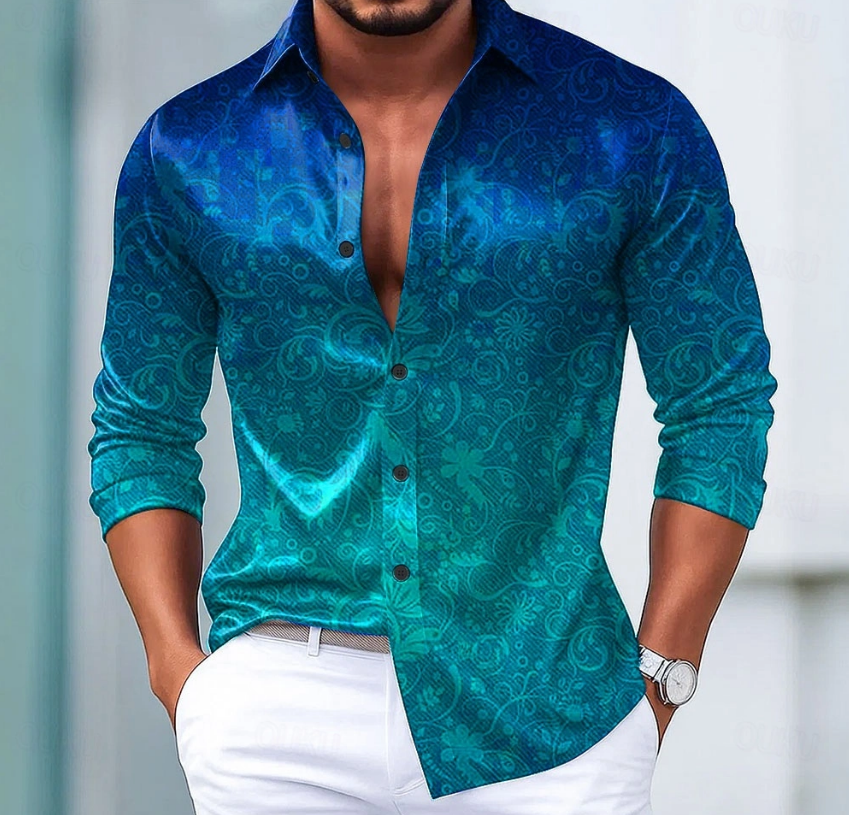 Men'S Formal Ethnic Wear - Erkek Paisley Çiçek Desenli Etnik Stil