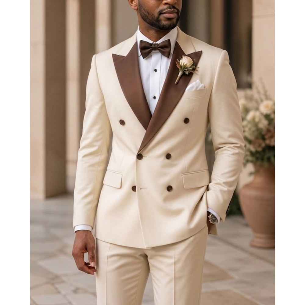 Men Formal Wear For Wedding - Erkekler Kruvaze Smokin Takım Elbise Moda