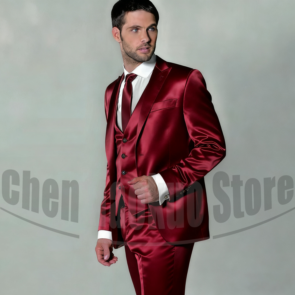 Erkek Saten Üç Parçalı Takım E - Men Formal Wear For Wedding incelemesi ve fiyatı