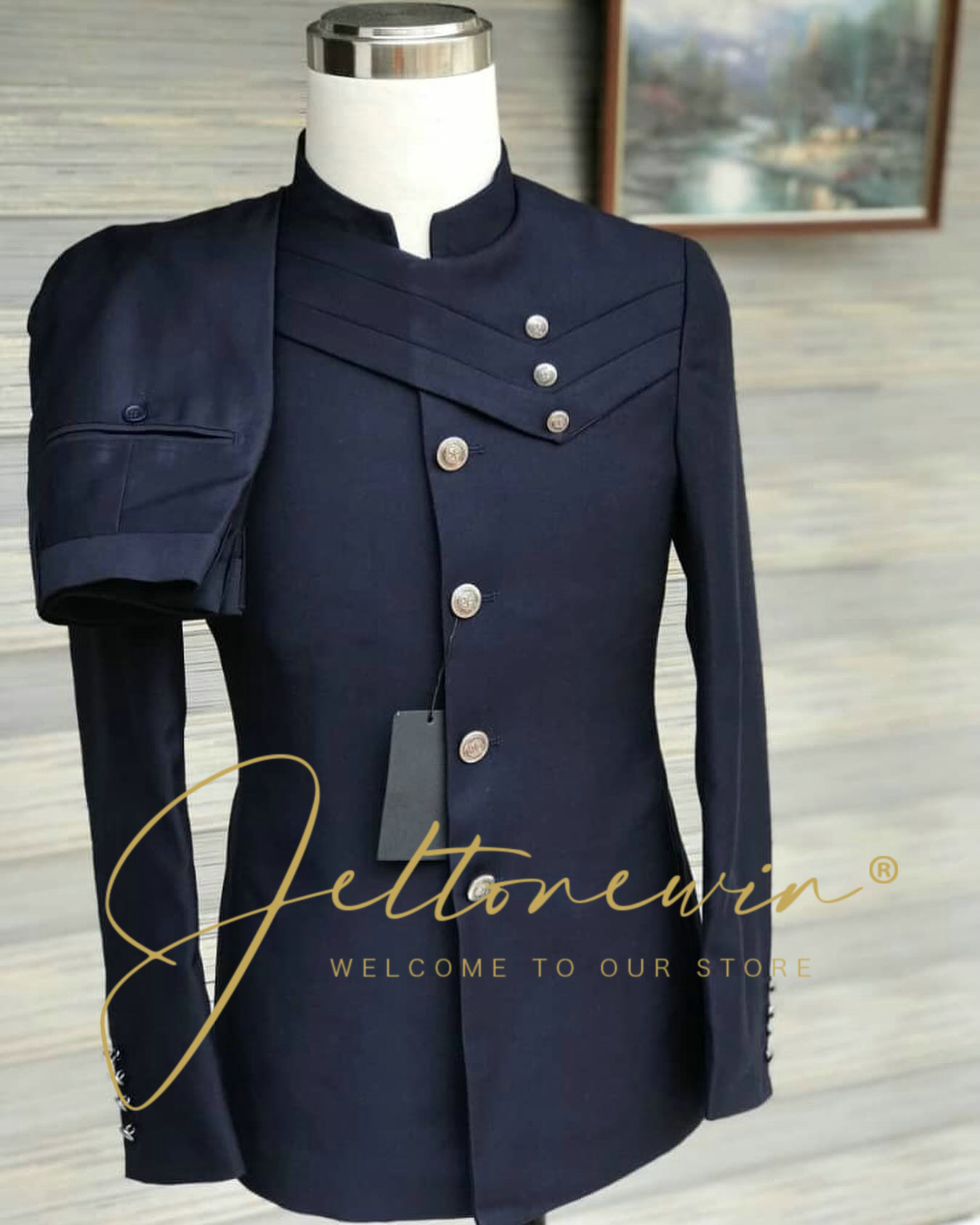 Askeri Tarzı Dik Yaka ve Çapra - Men Formal Wear For Wedding incelemesi ve fiyatı