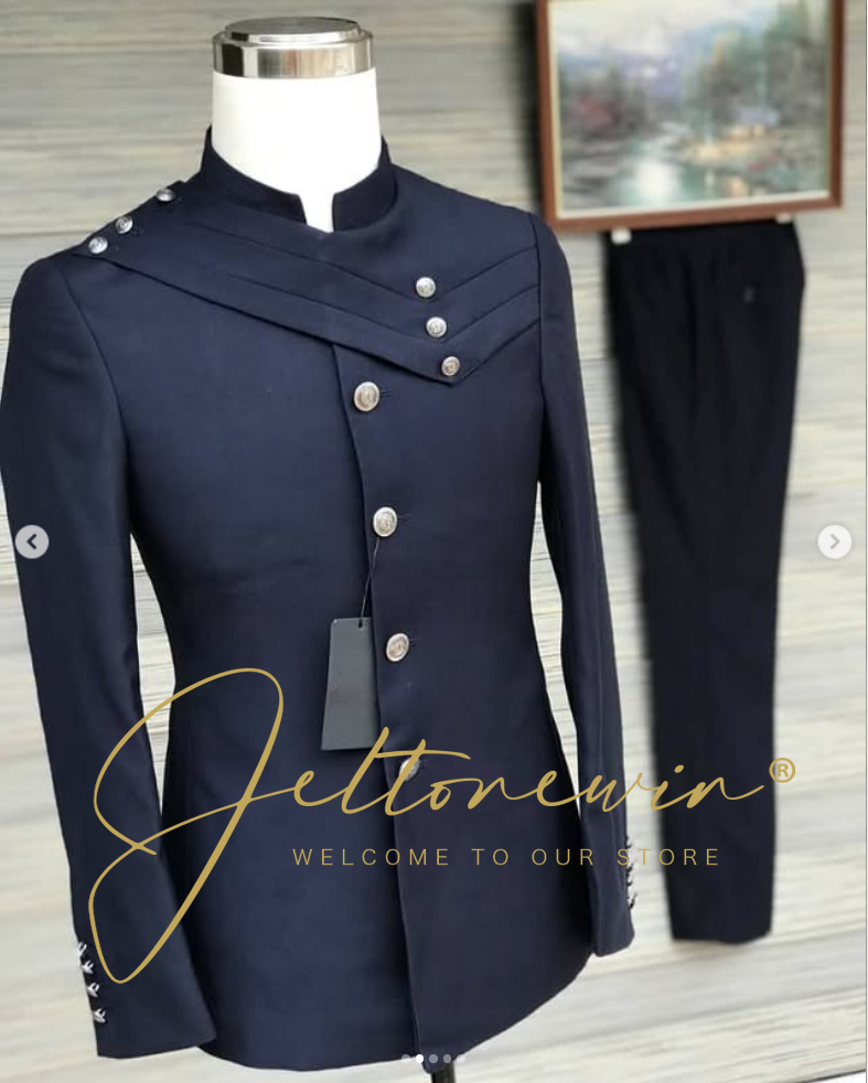 Askeri Tarzı Dik Yaka ve Çapra - Men Formal Wear For Wedding incelemesi ve fiyatı
