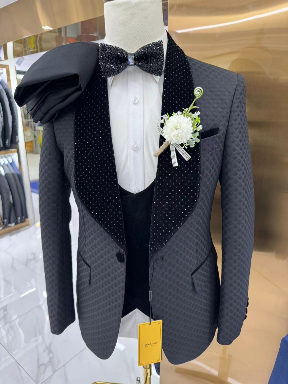 Yeni Lüks Boncuklu Smokin 3 Pa - Men Formal Wear Pants incelemesi ve fiyatı