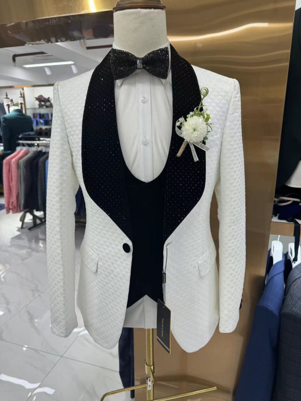 Yeni Lüks Boncuklu Smokin 3 Pa - Men Formal Wear Pants incelemesi ve fiyatı