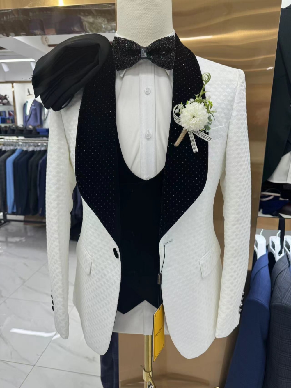 Yeni Lüks Boncuklu Smokin 3 Pa - Men Formal Wear Pants incelemesi ve fiyatı